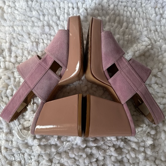 John Fluevog Pink Slingback Platform Sandals - Picture 5 of 9